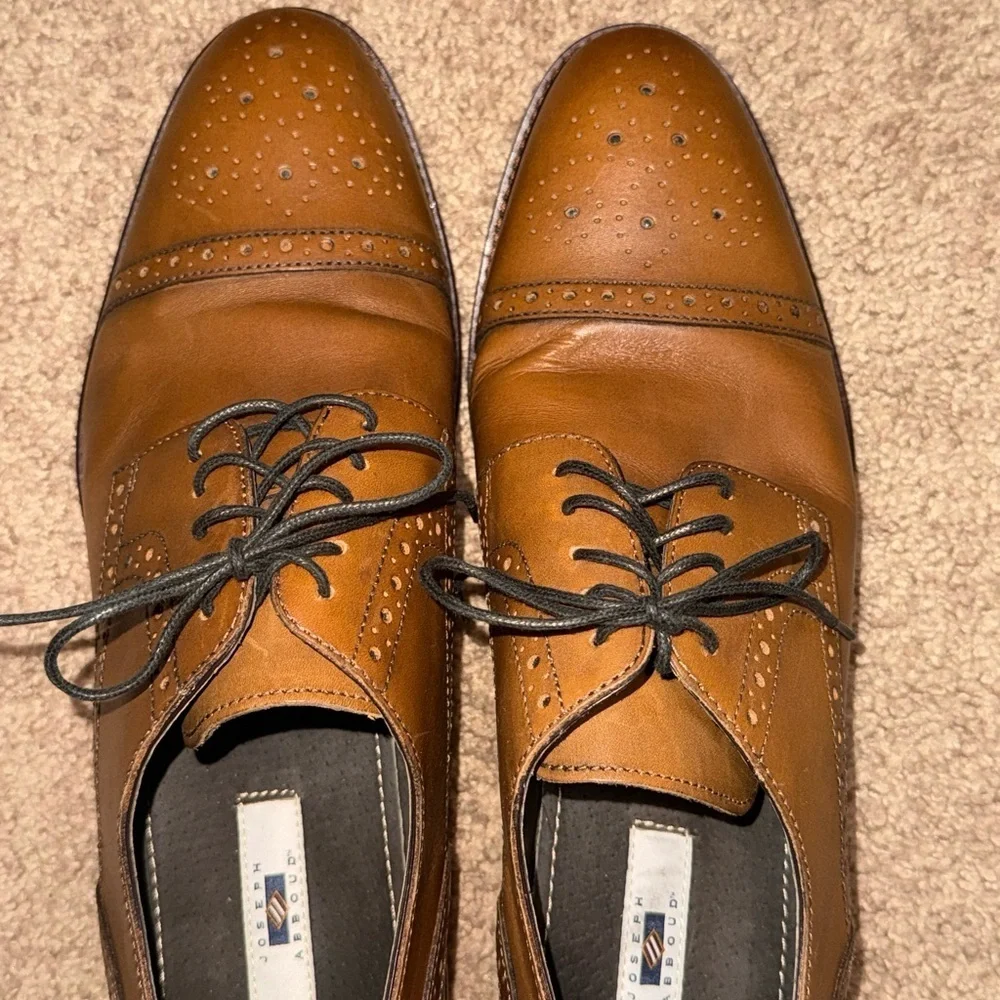 Joseph Abbound Leather Wingtip Oxford Dress Shoes